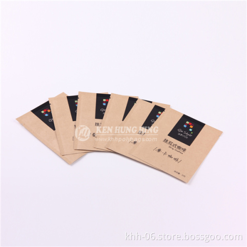 Professional Custom Printed Three-Side Sealing Kraft Paper Coffee Bags